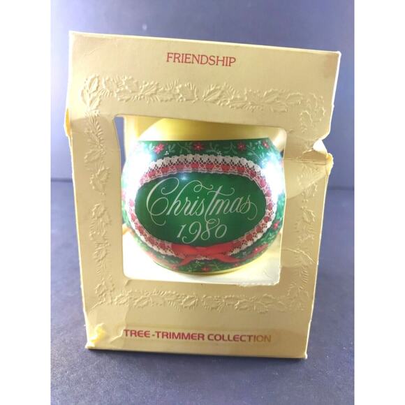 Hallmark Keepsake Ornament Friendship Ball Glass 1980 Vintage Country - Picture 5 of 10